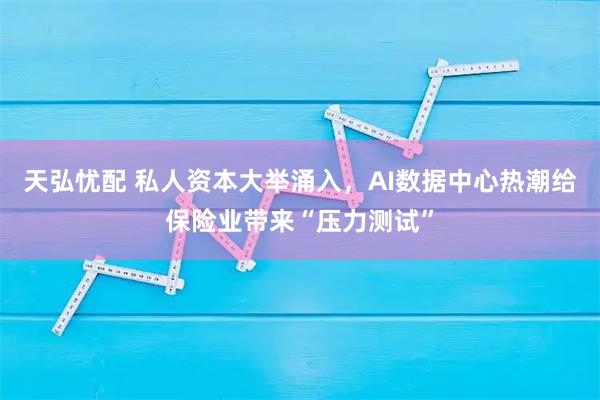 天弘忧配 私人资本大举涌入，AI数据中心热潮给保险业带来“压力测试”